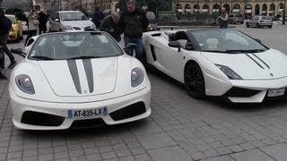 Lamborghini Performante Follow a Ferrari F430 in Paris [upl. by Nyrrad674]