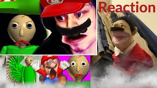 SMG4 Mario Plays Baldis Basics Reaction Puppet Reaction [upl. by Ammej]