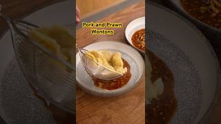 Pork and Prawn Wontons with Chilli Peanut Sauce [upl. by Airamas]