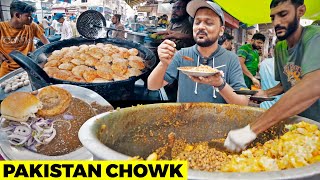 Old Karachi Street Food since 1958  Pakistan Chowk  Naseem Kachori Iqbal Cholay Super Bun Kabab [upl. by Cleo438]