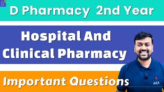 Hospital and Clinical Pharmacy D Pharma 2nd Year Important Question  Hospital amp Clinical Pharmacy [upl. by Lancey258]