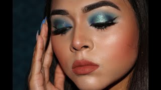 Ocean Blue eyes  How to achieve a glamorous eye makeup  Blank Canvas by Naina [upl. by Elehcin]