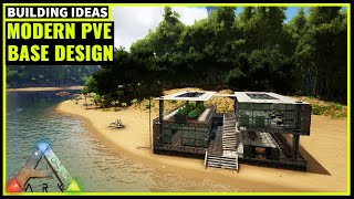 HOW TO BUILD A MODERN PVE BASE  ARK SURVIVAL [upl. by Erialb867]