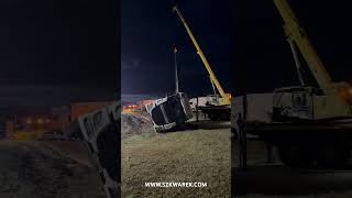 Truck Recovery  Truck accident Towing and Recovery Szkwarek Swiecko  Slubice Stawianie zestawu [upl. by Idnak132]