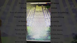 A thing of beauty john keats poem 8th std English [upl. by Monah]