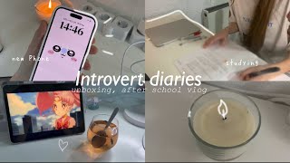 Introvert diaries 🍞☁️ unbox my new phone whit me studying  Cooking  Planning 🩹 [upl. by Netsud]