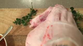 Leg of lamb with garlic injection [upl. by Aylat]