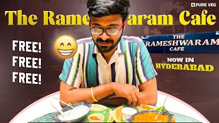 Bangalore famous The Rameshwaram Cafe now in Hyderabad  Pure VegFree food😋 food rameshwaramcafe [upl. by Airetal]