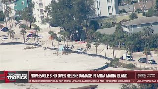 Live aerials over Anna Maria Island as Eagle 8 surveys damage left by Hurricane Helene [upl. by Panta]