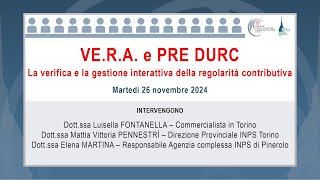 VERA e Pre DURC  La verifica e la gestione interattiva della regolarità contributiva [upl. by Ellett]