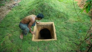 How to Build a Secret Underground House in The Jungle Alone [upl. by Sue]