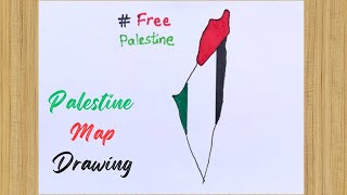 Palestine Map Drawing 🛡️ How to Draw Palestine Map ✅ رسومات عن فلسطين والقدس  رسم تعبيري عن فلسطين [upl. by Sergo344]