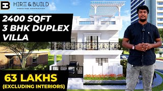 40x50 house plan with garden  2400 sft north facing 3bhk duplex house walkthrough with cost [upl. by Assilana15]