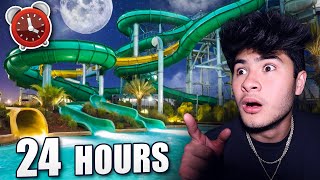 24 HOUR OVERNIGHT CHALLENGE in INDOOR WATERPARK [upl. by Ramedlaw811]