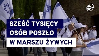 Przeszedł Marsz Żywych Obok jego trasy pojawiły się osoby protestujące quotFaktyquot TVN [upl. by Neelyaj]