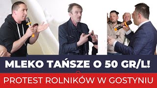 Protest dostawców Spółdzielni Mleczarskiej w Gostyniu Drastyczny spadek cen skupu mleka w miesiąc [upl. by Lanny]