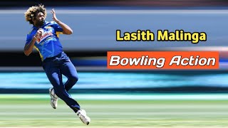 Lasith Malinga Bowling Action Slow Motion [upl. by Sixla]