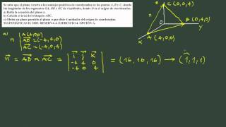 20 Ejercicio 20 PAU geometría plano paralelo a otro a una distancia determinada [upl. by Tonjes]