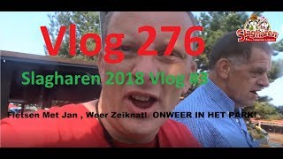 Vlog 276 Slagharen 2018 Vlog 3 Fietsen Met Jan  Weer Zeiknat ONWEER IN HET PARK [upl. by Burchett]