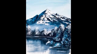 10MinutenMalerei schneebedeckte Berglandschaft  Acryl malen für Anfänger [upl. by Airetnahs]