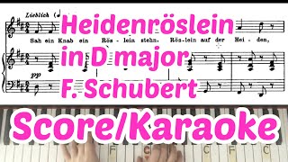 Heidenröslein in D major  Karaoke  Piano accompaniment  F Schubert [upl. by Eran]