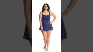 Longitude Plus Size Entwined Empire Princess Swimdress  SwimOutletcom [upl. by Mackler549]