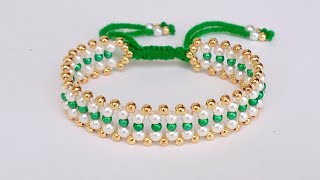 How to make easy beaded bracelet  simple and easy bracelet making  easy bracelet making tutorial [upl. by Olgnaed]