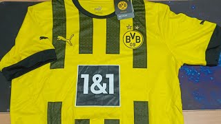 Borussia Dortmund home kit 2223 Bellingham [upl. by Ahsiemak]