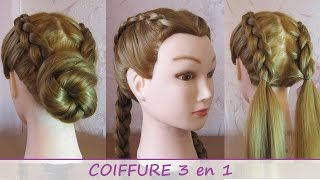 TUTO Tresses collées ☼ Coiffure 3 en 1 ☼ facile à faire Tumblr Hairstyles [upl. by Helman]