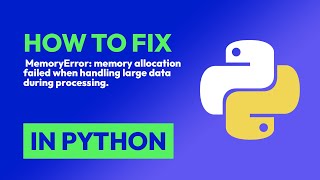 How to fix MemoryError memory allocation failed when handling large data du in Python [upl. by Cannice]