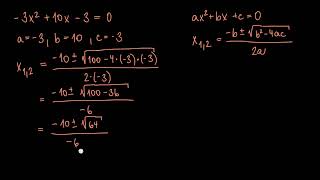 Řešený příklad Vzorec pro výpočet kořenů kvadratické rovnice 2  Matematika  Khan Academy [upl. by Fronia731]