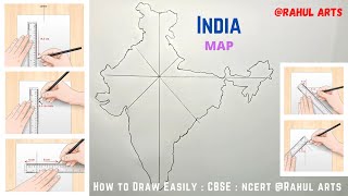 Easy trick to draw the Map of India  India Map [upl. by Engelbert169]