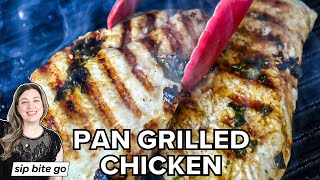 Easy Pan Grilled Chicken On Stove Indoors Grill Pan Recipe [upl. by Garrett818]