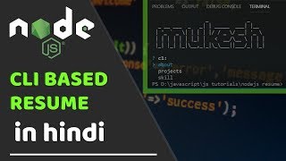 Command Line Interface project with nodejs  cli resume  nodejs tutorials in hindi [upl. by Eelamme]