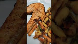 Airfryer salmon fish and vegetables 😋 Ninja combi airfryerfish [upl. by Austine276]