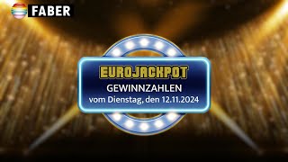 FABER Lotto · EurojackpotGewinnzahlen vom Dienstag den 12112024 [upl. by Imit593]