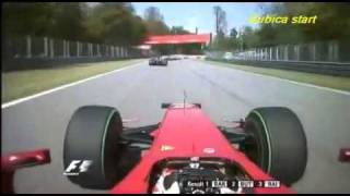 Fisico onboard start  crash Webber Monza 2009 [upl. by Langelo]