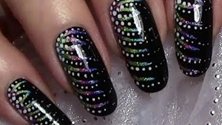 New Years Nails  Colorful Party Nail Art Design tutorial for long amp short nails with nail polish [upl. by Lenhard]