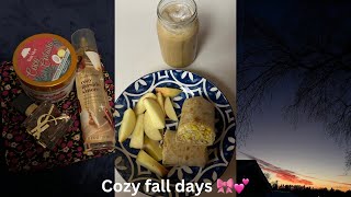 FALL VLOG 🫶💕 morning self care first day of dugsi  my fav noodles for dinner 🍂 [upl. by Oreves]