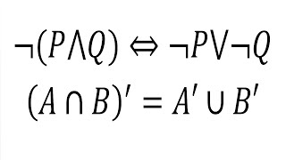 De Morgans Laws for Logical Propositions and Sets [upl. by Fornof]