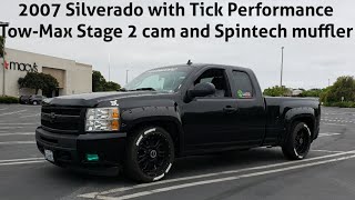 2007 Silverado 1500 with Tick Performance cam and Spintech super Prostreet 9000 muffler [upl. by Ecnadnak]