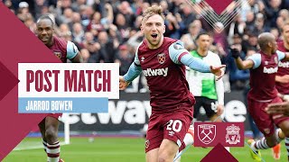 “I Loved Being Back Out There”  West Ham 22 Liverpool  Jarrod Bowen  Post Match Reaction [upl. by Eissel]