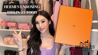 HERMES UNBOXING  BIRKIN 25 TOGO ETOUPE Price 25 vs 30 Comparison Review Mod Shots [upl. by Kluge823]