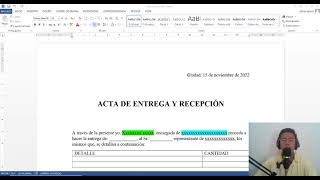 MODELO de ACTA de ENTREGA Y RECEPCIÓN FÁCIL Y RÁPIDO [upl. by Stine913]