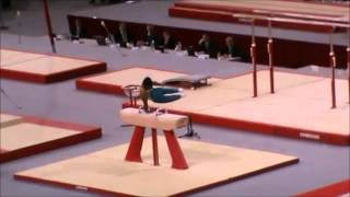 Pommel Horse 360 Spindle Between Pommels Gymnastics Video [upl. by Abernon245]