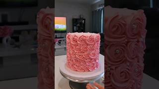 EASY ROSSETE CAKE TUTORIAL  How to make a Rosette cake  Buttercream Rosette rosettebuttercream [upl. by Yerac]