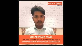 Railway Workshop Job Shyampada Maji Placed as Storekeeper in Santragachi  RecruitableAcademy [upl. by Arianie]