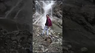 Mountain waterfall cooling ice viral gangtok friendsfollowersViewers bikerslife SikkimTour [upl. by Ketti]