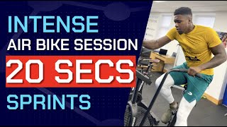 Intense Assault Bike Workout for Boxing  20 Second Max Effort Sprints [upl. by Nevad]