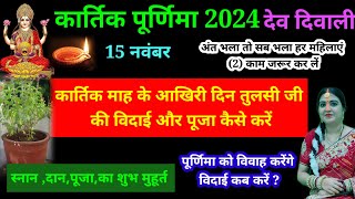 कार्तिक माह के आखिरी दिन तुलसी जी की विदाई और पूजा कैसे करेंअंत भला तो सब भला हर महिलाएं 2काम जरूर [upl. by Acenahs388]